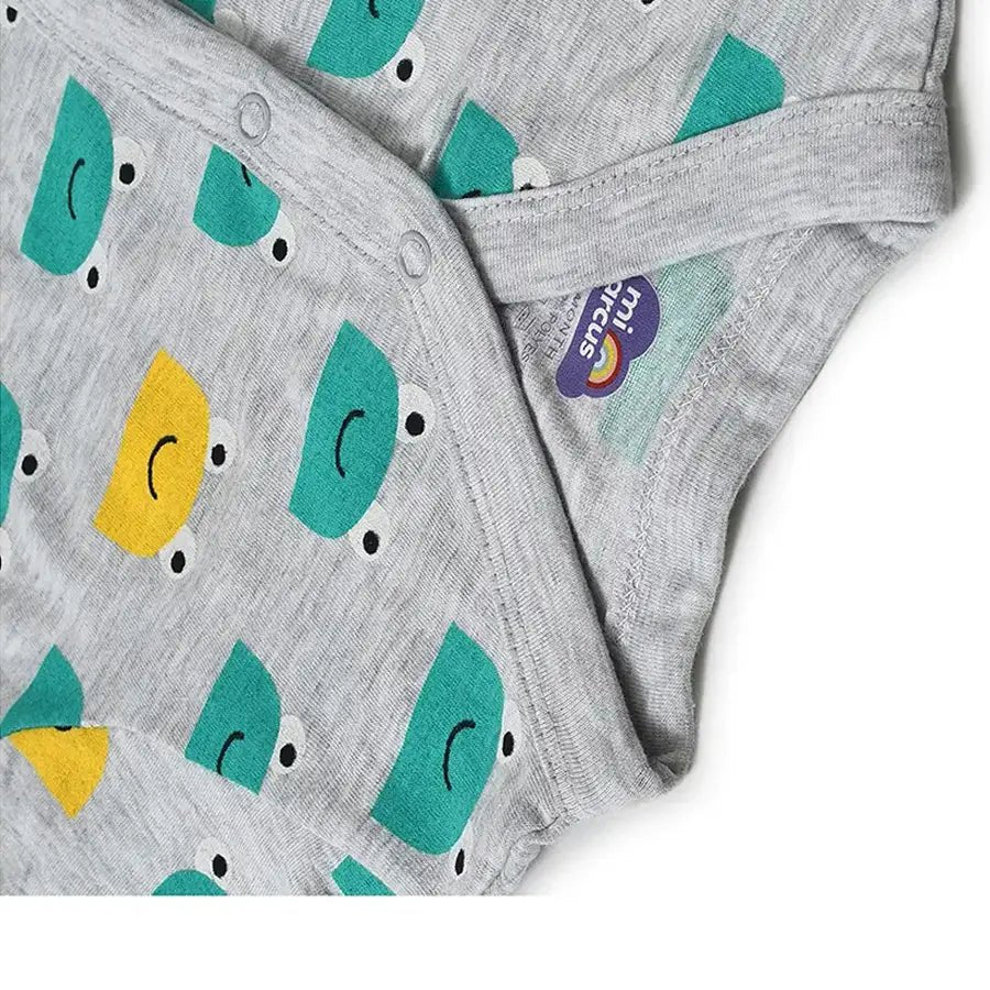 Frog Face Print ( Front Open Vest & Pyjama Set ) Clothing Set 8