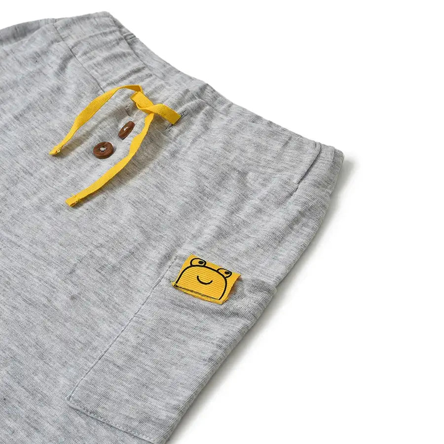 Frog Face Print ( Front Open Vest & Pyjama Set ) Clothing Set 12