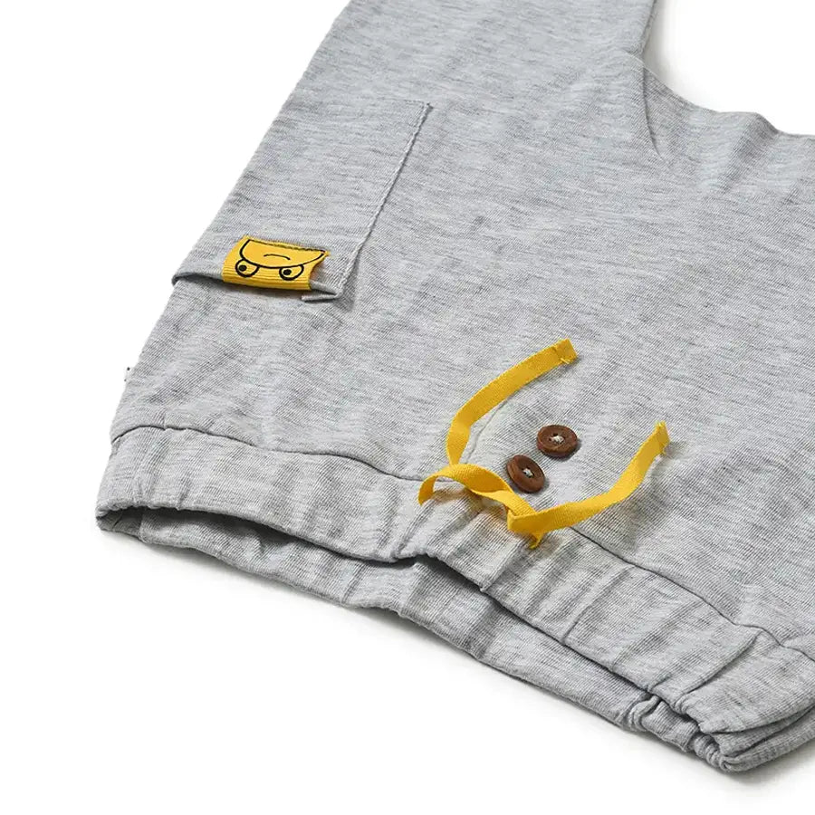 Frog Face Print ( Front Open Vest & Pyjama Set ) Clothing Set 13