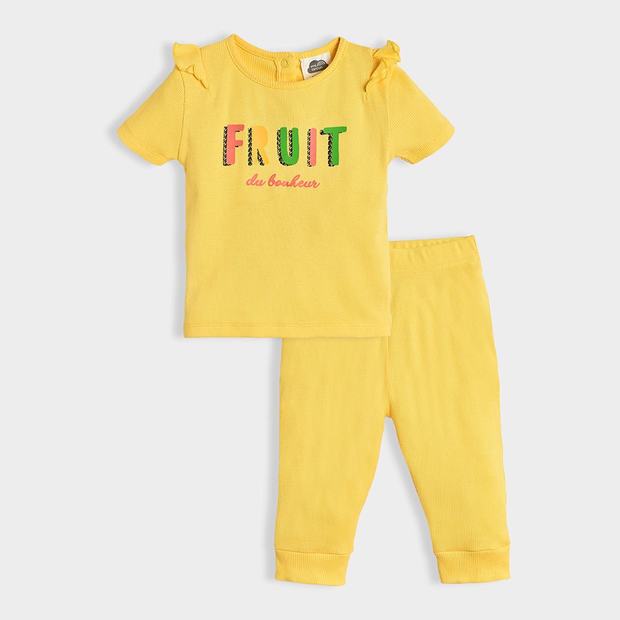 Fruits Love Yellow Top & Pajama Set Clothing Set 3
