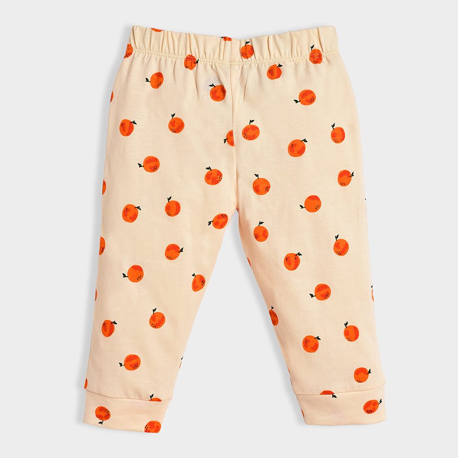 Fruits Printed Peach Top & Pajama Set Clothing Set 8