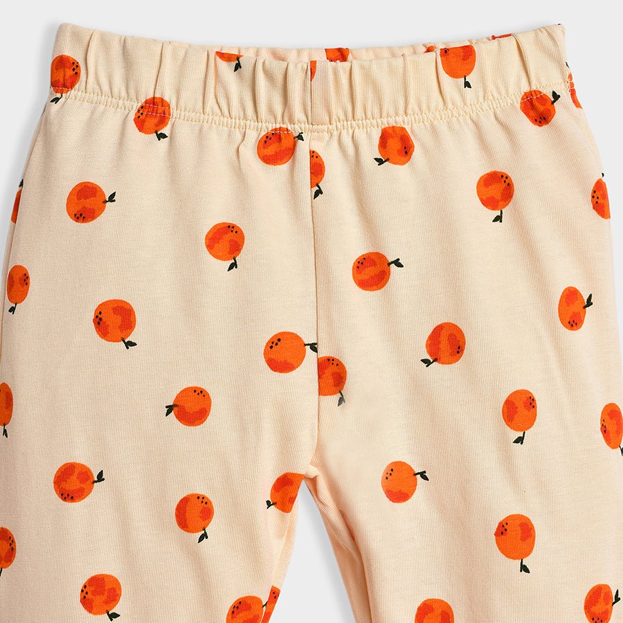 Fruits Printed Peach Top & Pajama Set Clothing Set 9