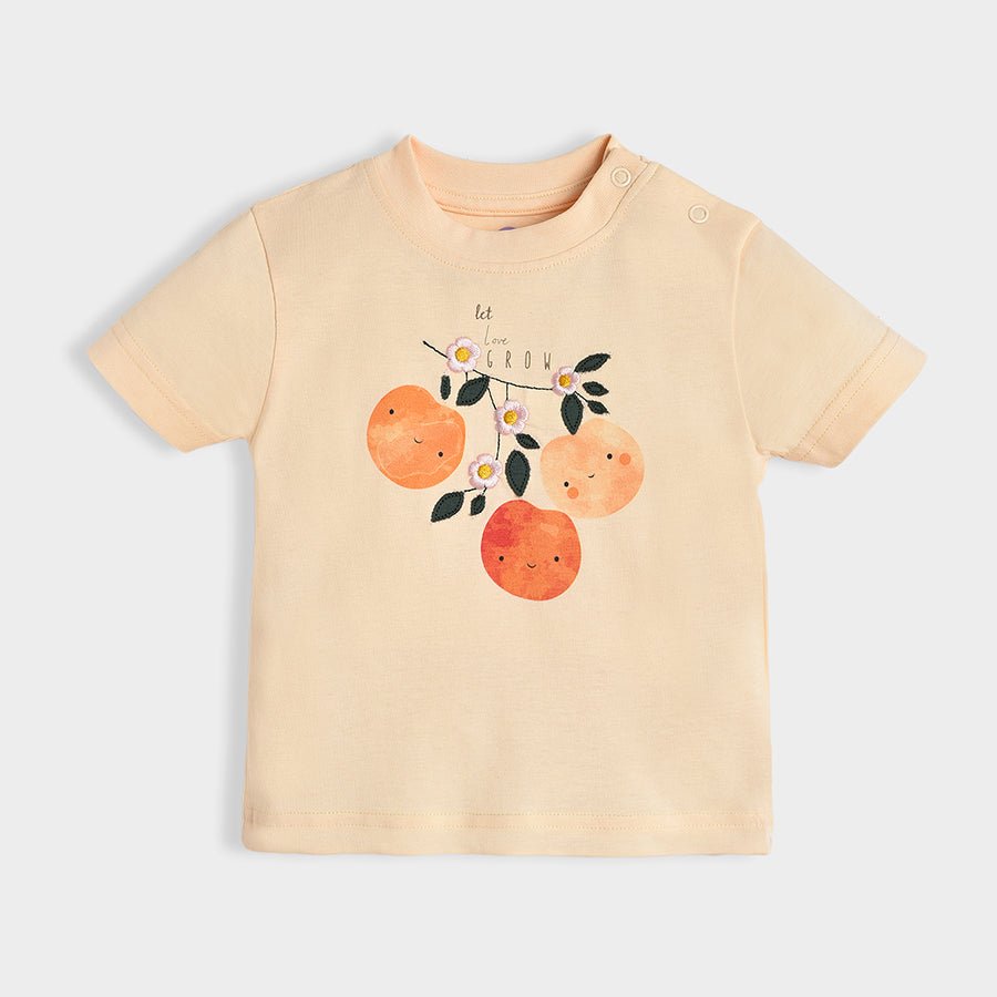 Fruits Printed Peach Top & Pajama Set Clothing Set 3