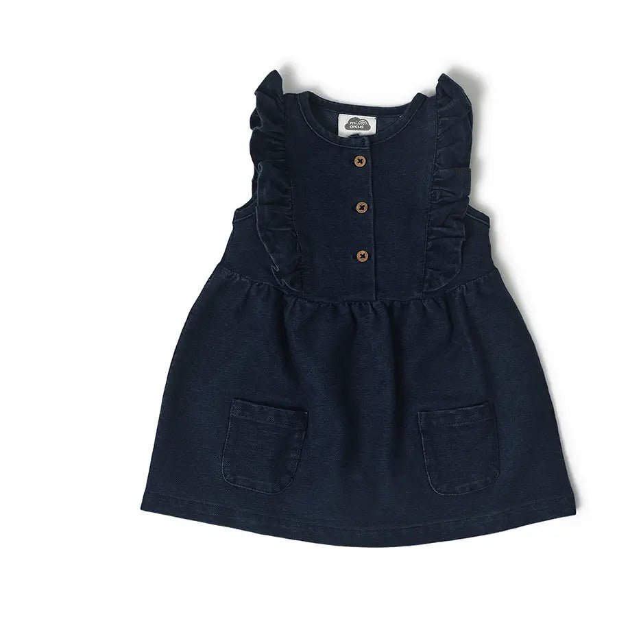 Buy MOTHERCARE Denim Cotton Short Sleeves Infant Girls Dress | Shoppers Stop