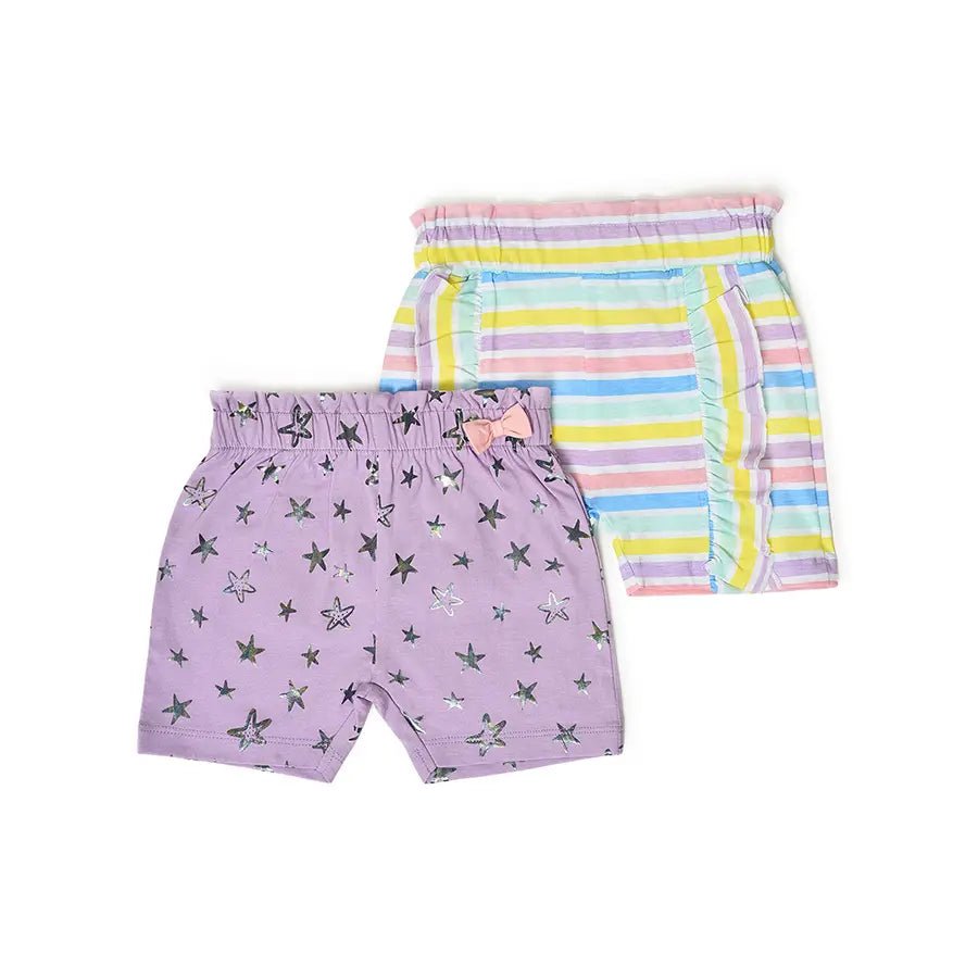 Girls Ruffled Shorts- Pack of 2 Shorts 1