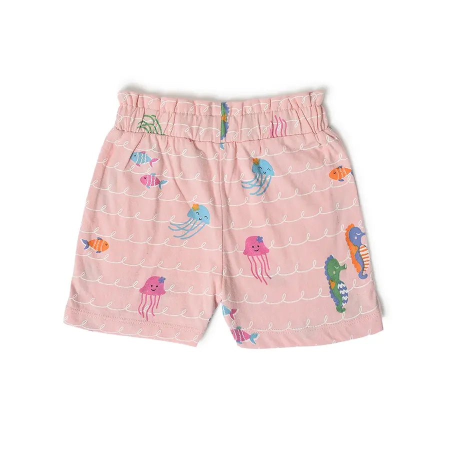 Girls Sea Animal Print Shorts- (Pack of 3) Shorts 9