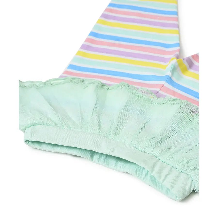 Girls Striped ( Front Open Vest & Legging Set ) Clothing Set 12