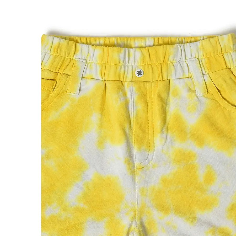 Girls Tie & Dyed Shorts- Yellow Shorts 4