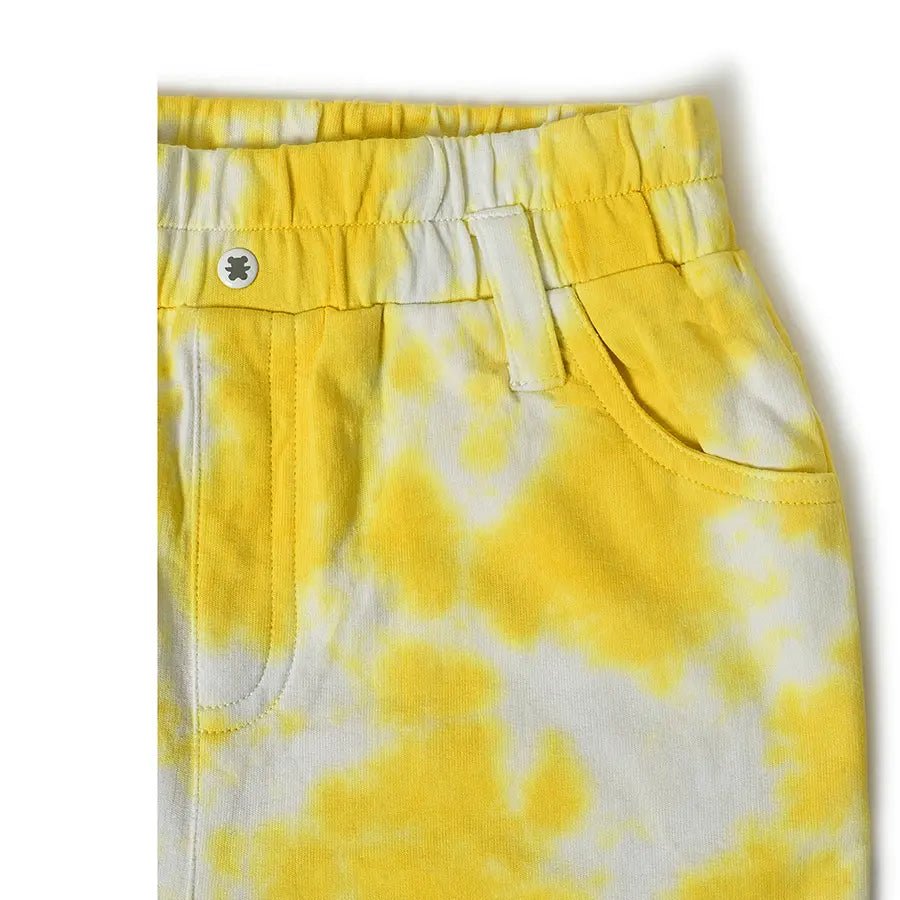 Girls Tie & Dyed Shorts- Yellow Shorts 3