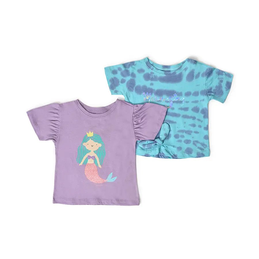 Girls Tie & Dyed T-Shirt- Purple & Blue T-Shirt 1