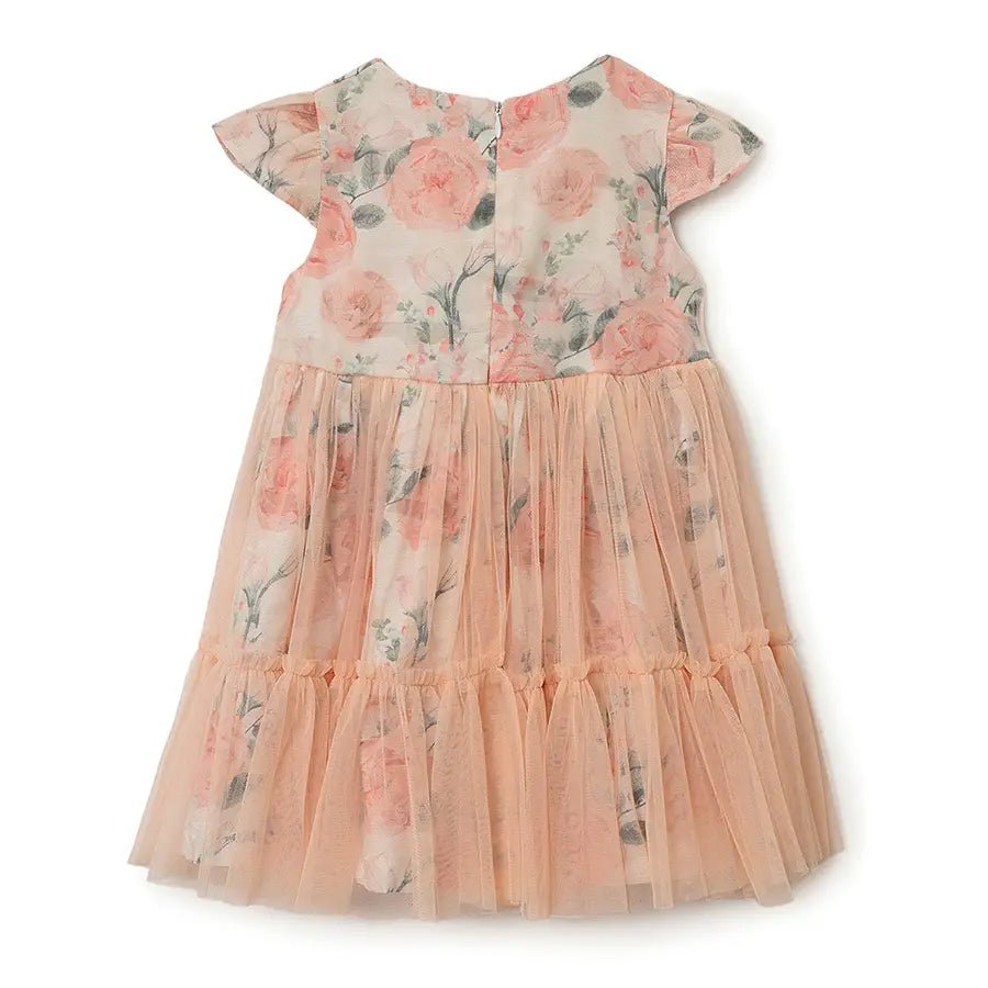 Girls Tulle Floral Net Dress Dress 2