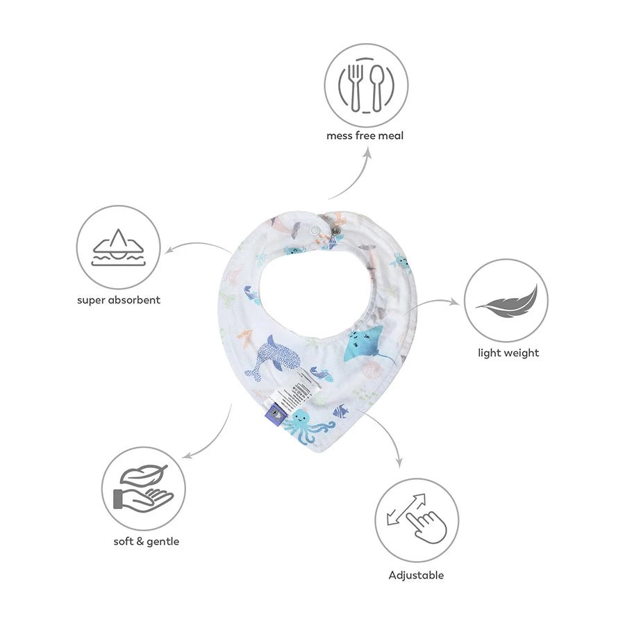 Kids Drool Bib- Pack of 5 Bibs 17