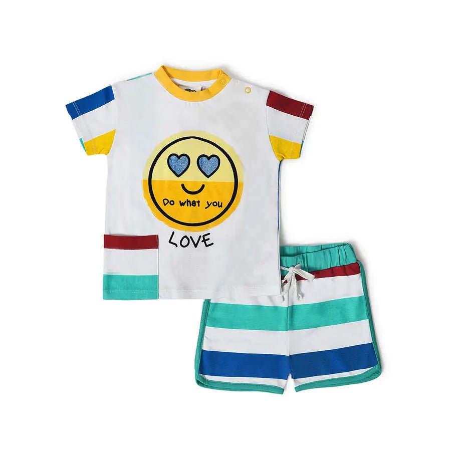 Mi Arcus - Kids Shorts Print Love With Emoji - T-Shirt T-shirt 