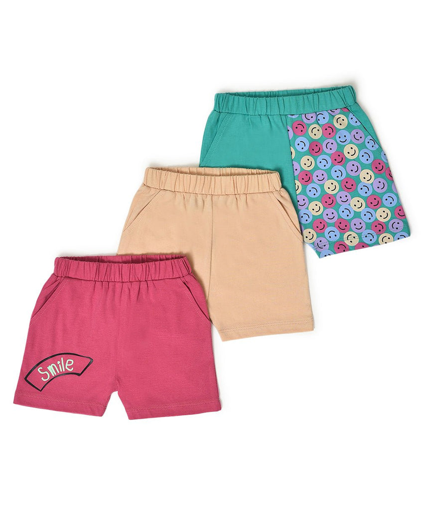 Kids Smile Shorts- Pack of 3-Shorts-1