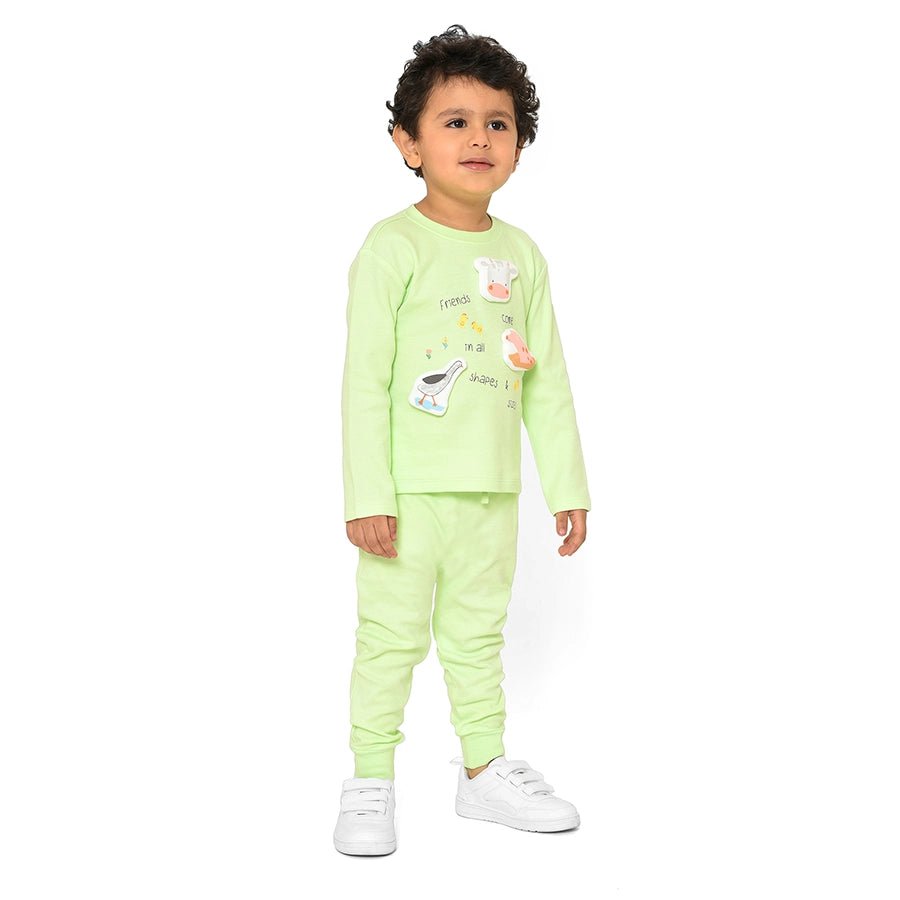 Kids Sweatshirt & Pyjama Set- Green Clothing Set 1