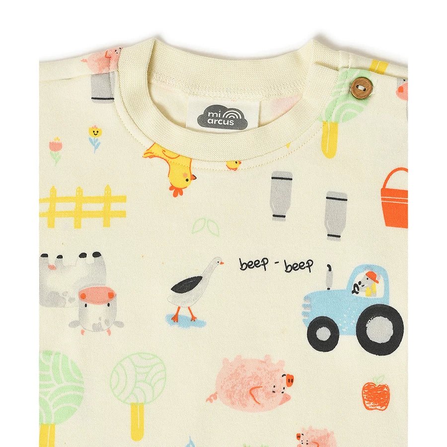 Kids Sweatshirt & Pyjama Set- White-Clothing Set-5