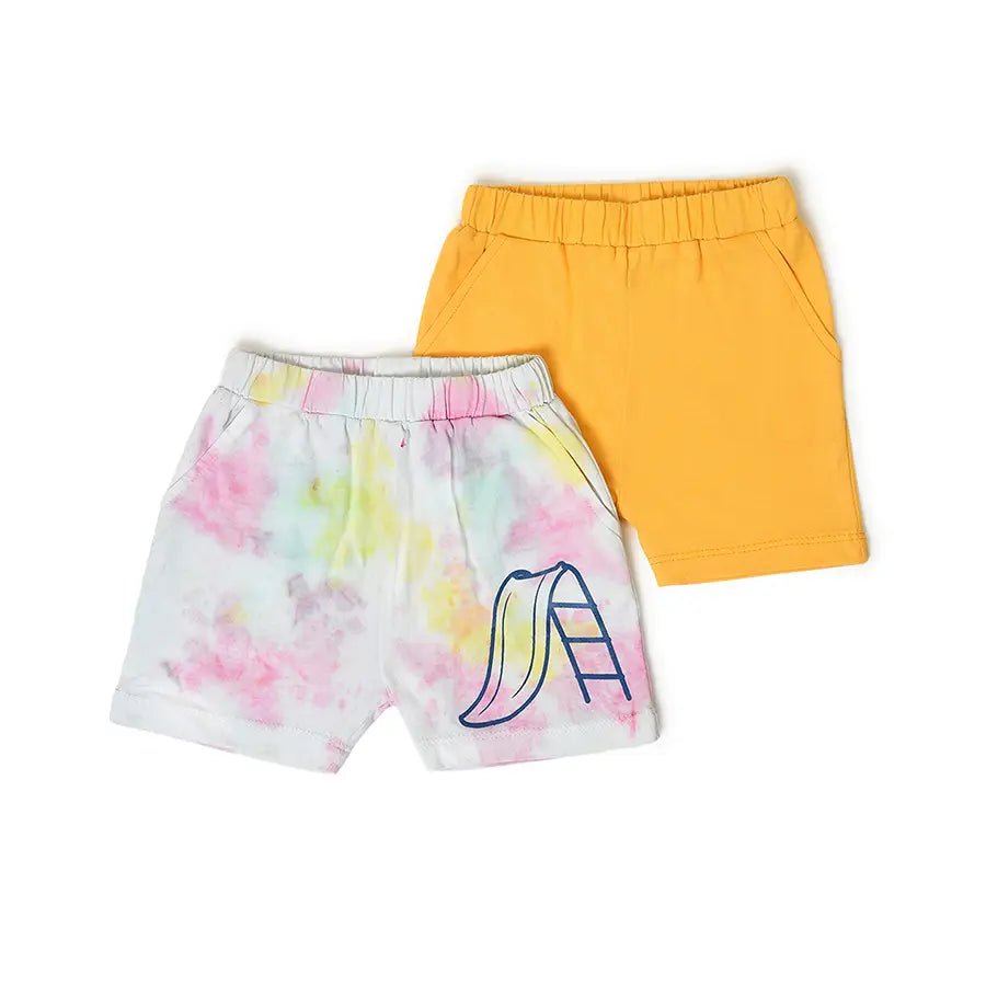 Kids Tie & Dyed Shorts- Pack of 2 Shorts 1