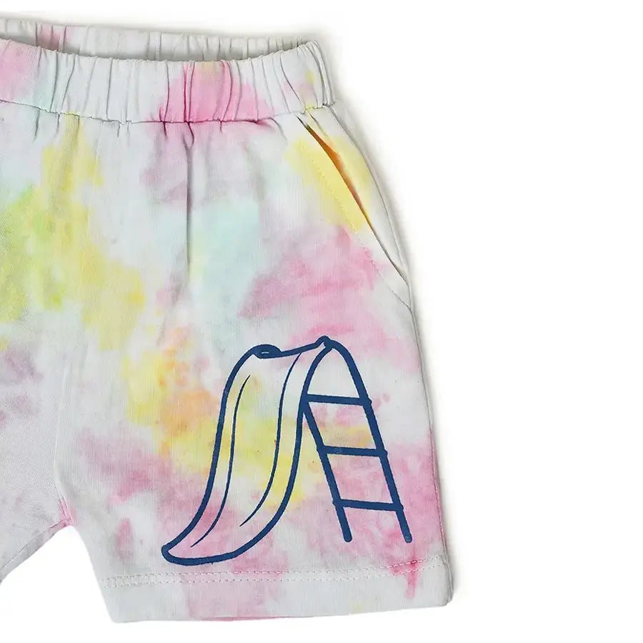 Kids Tie & Dyed Shorts- Pack of 2-Shorts-7