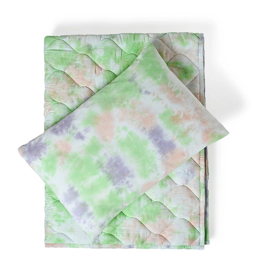 Mermazing Unisex Crystal Woven Tie & Die Comforter Green Comforter 5