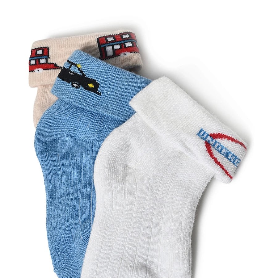 Misty Ankle Length Terry Socks for Kids Pack of 3-Socks-5
