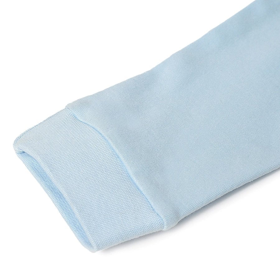 Misty Baby Blue Sleep Suit with Booties-Sleepsuit-3