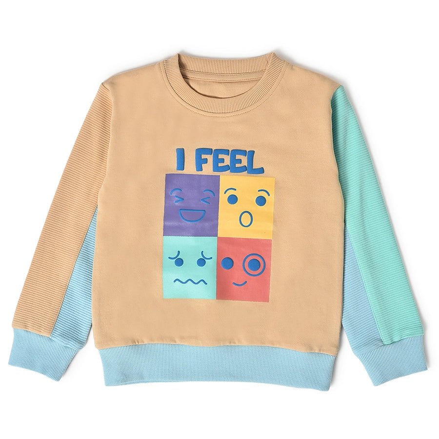 Misty Brown Colorblock Sweatshirt & Pajama Set-Clothing Set-2