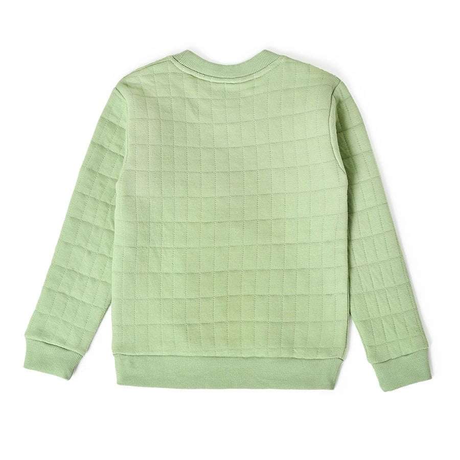 Misty Corgi Quilted Green Sweatshirt & Pajama Set Clothing Set 3