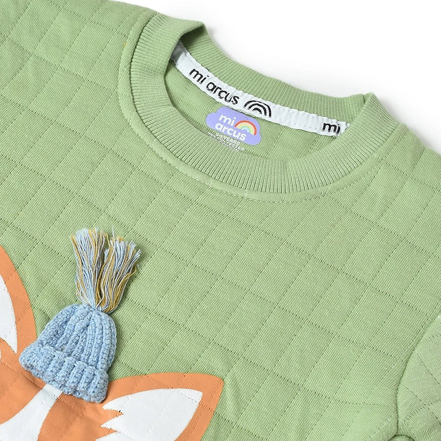 Misty Corgi Quilted Green Sweatshirt & Pajama Set Clothing Set 6