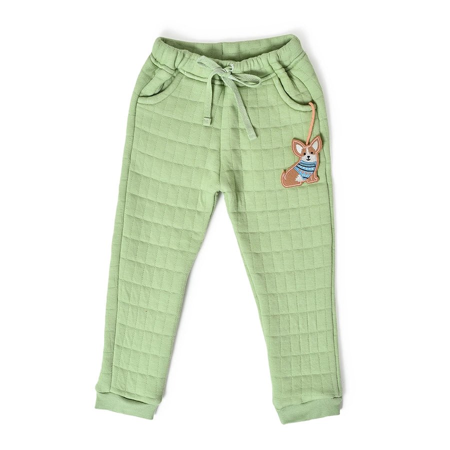 Misty Corgi Quilted Green Sweatshirt & Pajama Set Clothing Set 9