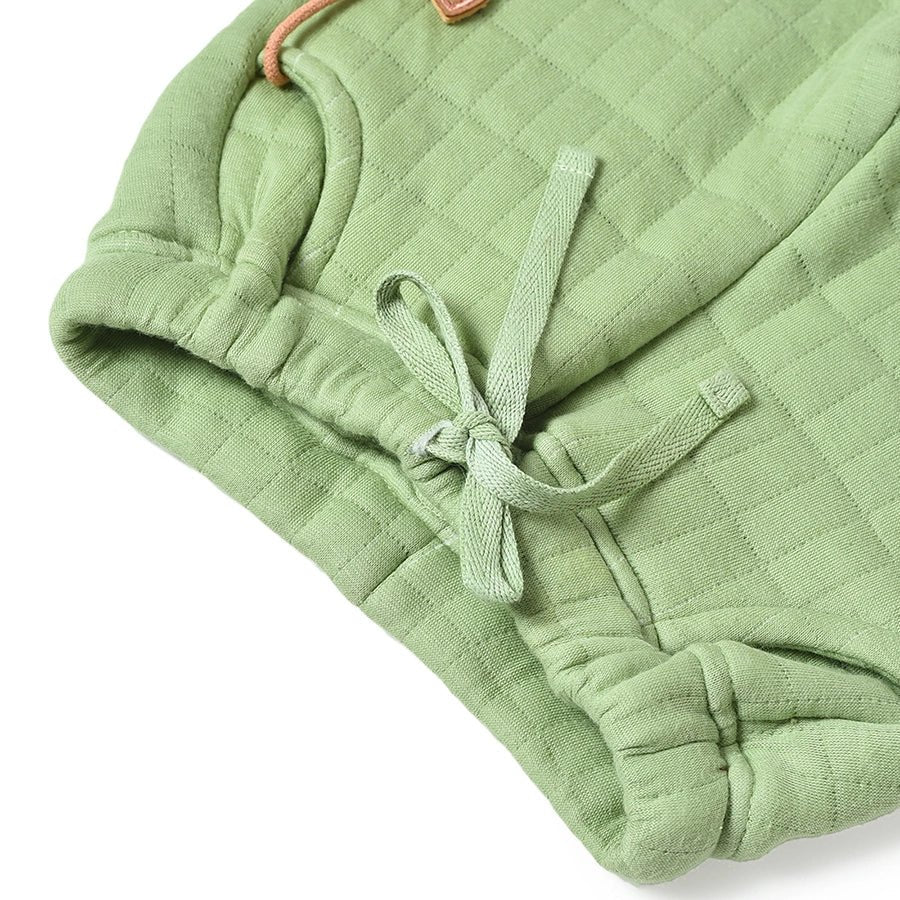 Misty Corgi Quilted Green Sweatshirt & Pajama Set Clothing Set 13