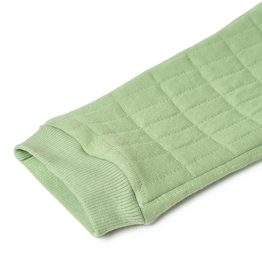 Misty Corgi Quilted Green Sweatshirt & Pajama Set Clothing Set 14