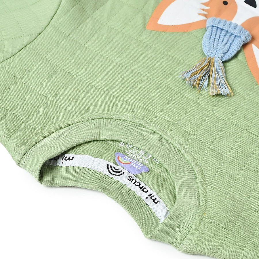 Misty Corgi Quilted Green Sweatshirt & Pajama Set Clothing Set 7