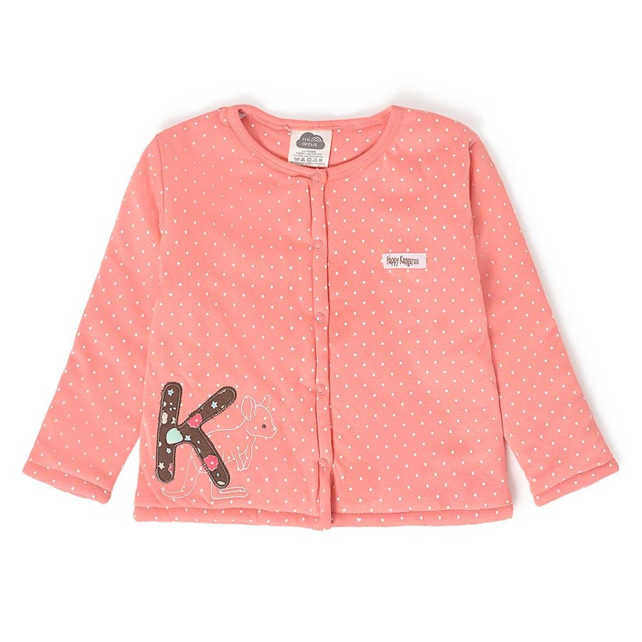 Misty Front Open Sweatshirt & Pajama Set Peach & Brown-Clothing Set-2