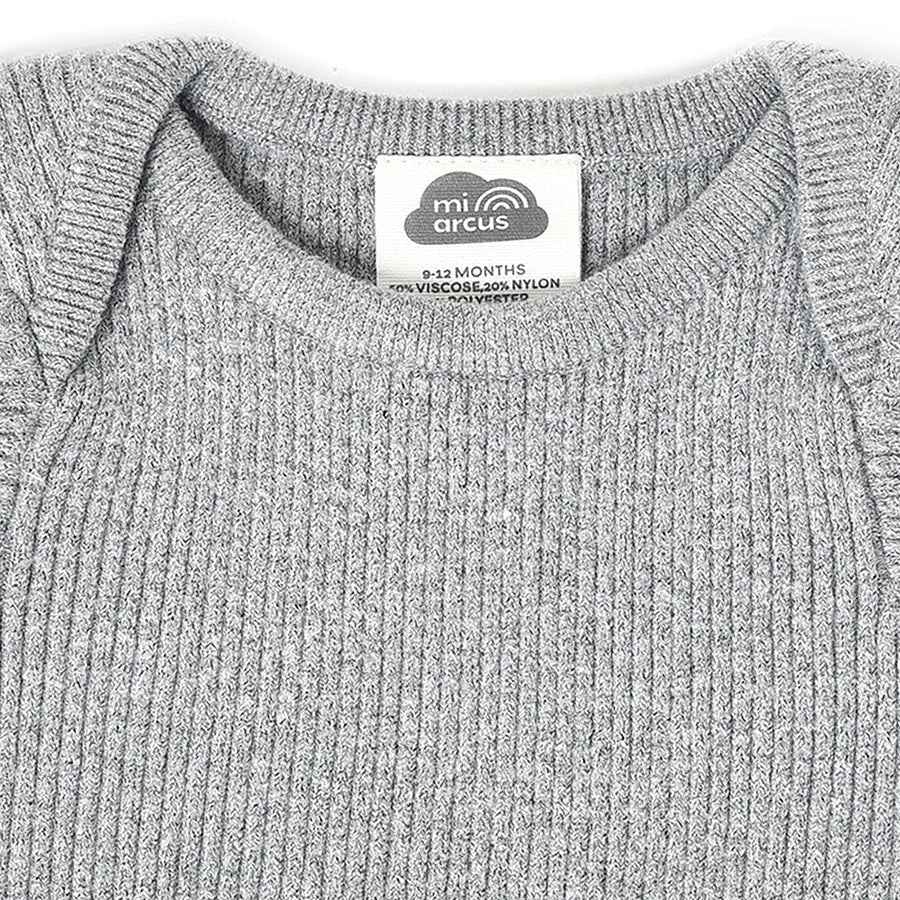 Misty Full Sleeve Knitted Thermal Grey Top-Thermal Top-3