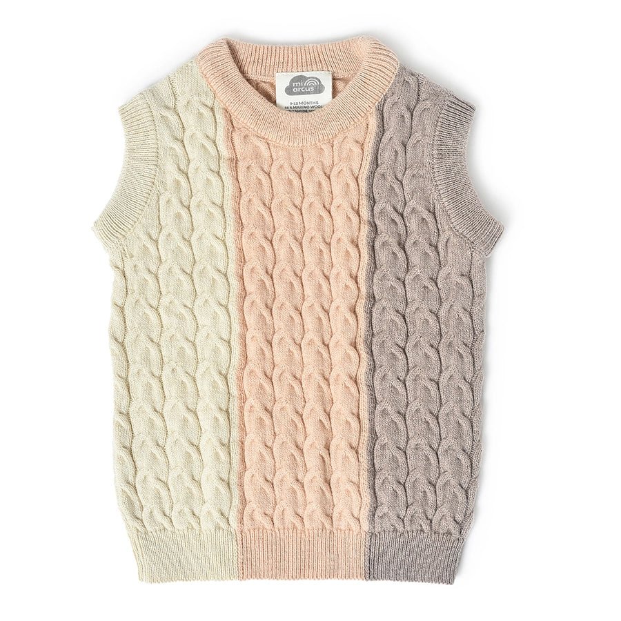 Misty Knitted Cream Sleeveless Sweater Sweater 1