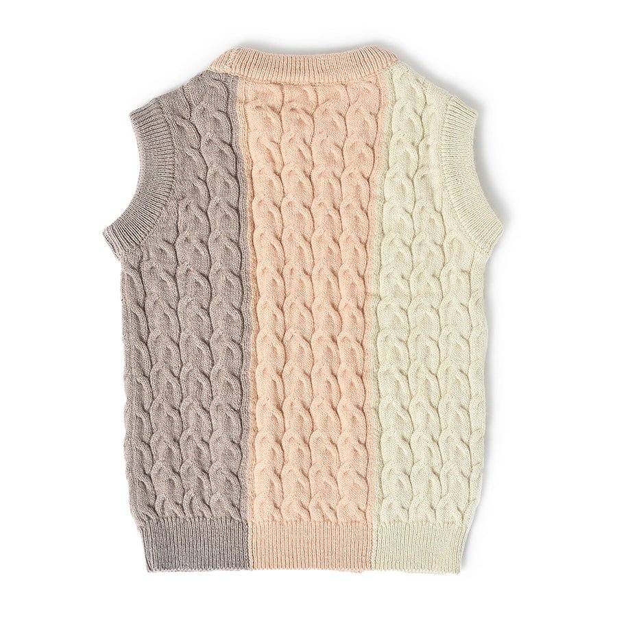 Misty Knitted Cream Sleeveless Sweater Sweater 2