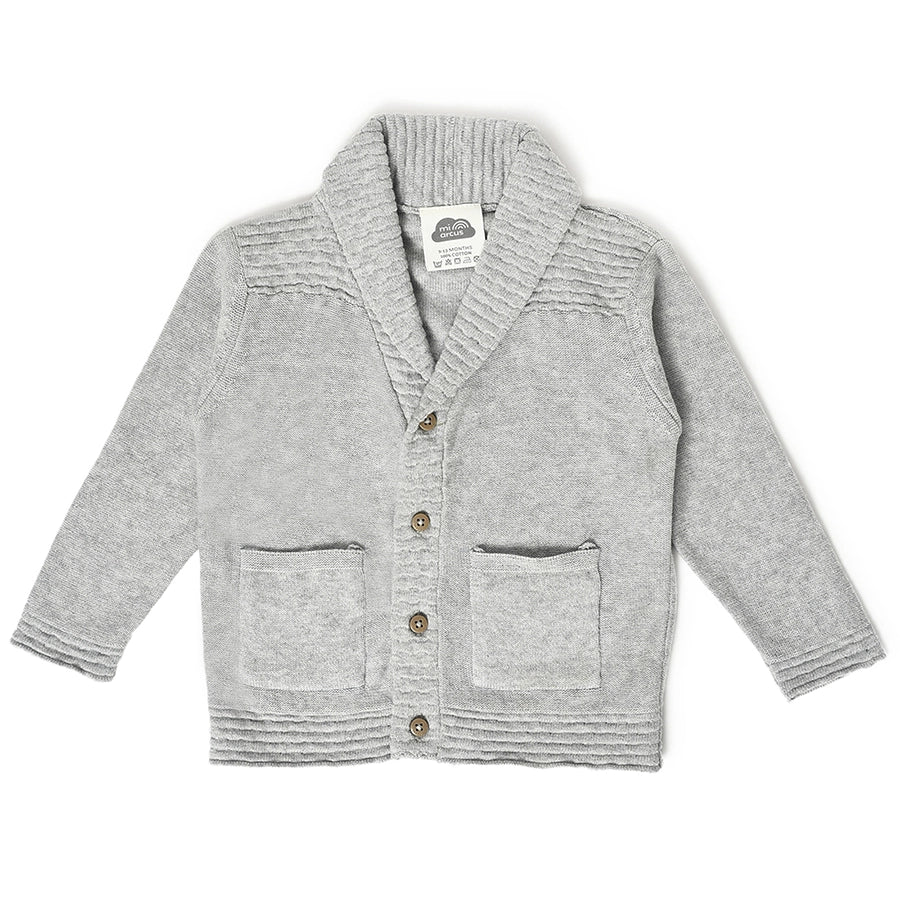 Grey shawl outlet collar cardigan