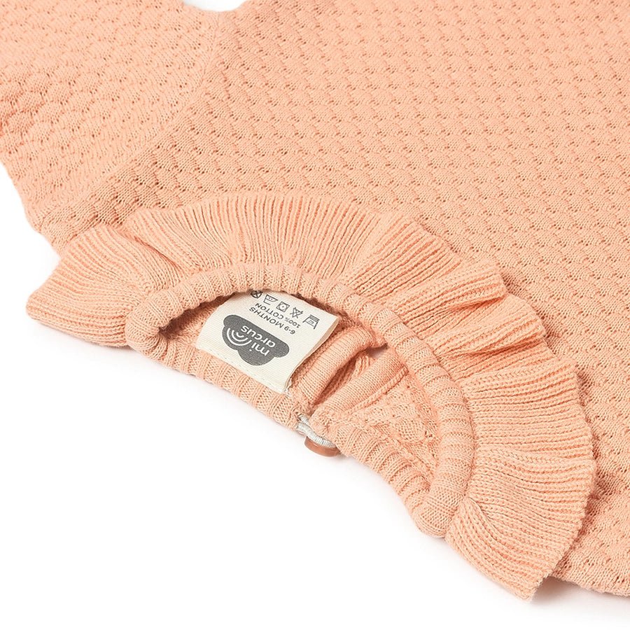 Misty Knitted Peach Jumper Set with Booties-Clothing Set-6