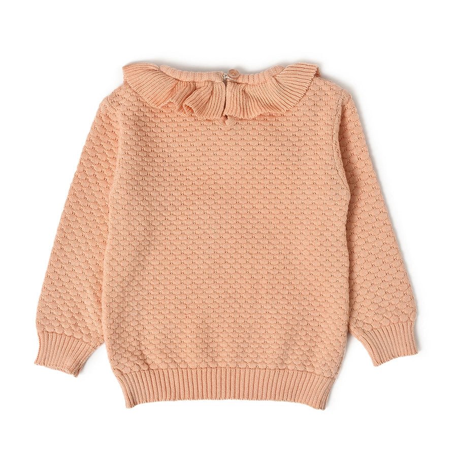 Misty Knitted Peach Jumper Set with Booties-Clothing Set-3