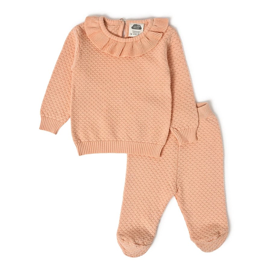 Misty Knitted Peach Jumper Set with Booties Clothing Set 1