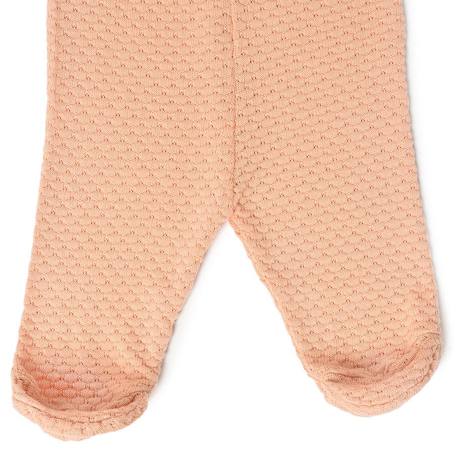 Misty Knitted Peach Jumper Set with Booties-Clothing Set-13