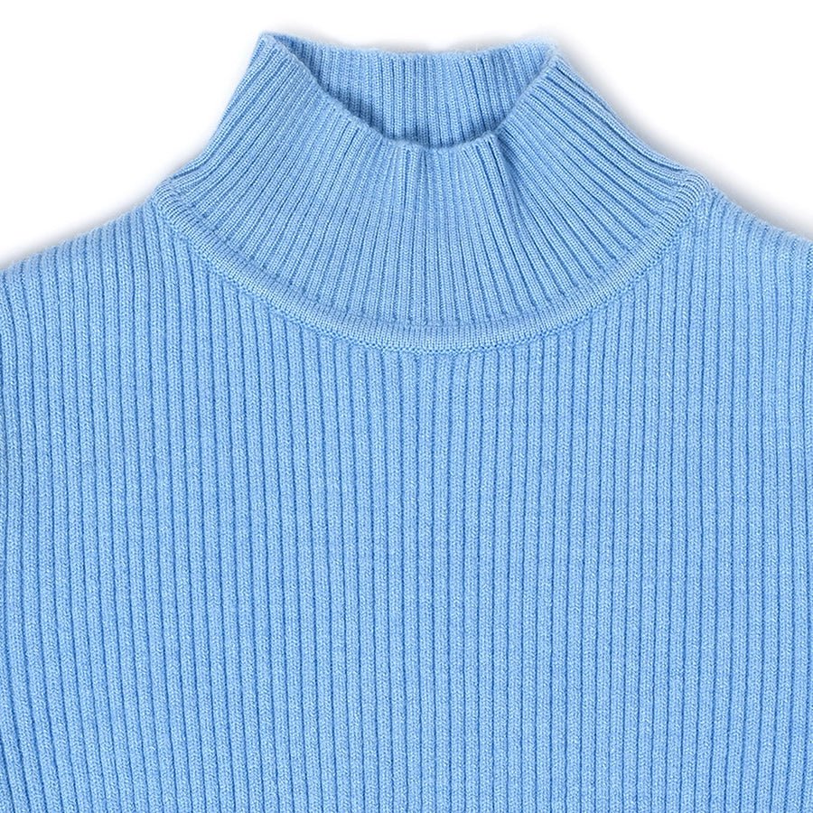 Misty Knitted Thermal Blue Top with Turtle Neck Thermal Top 4