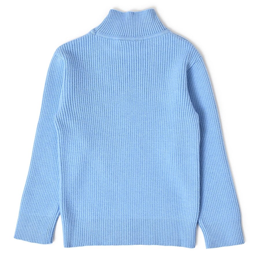 Misty Knitted Thermal Blue Top with Turtle Neck Thermal Top 3