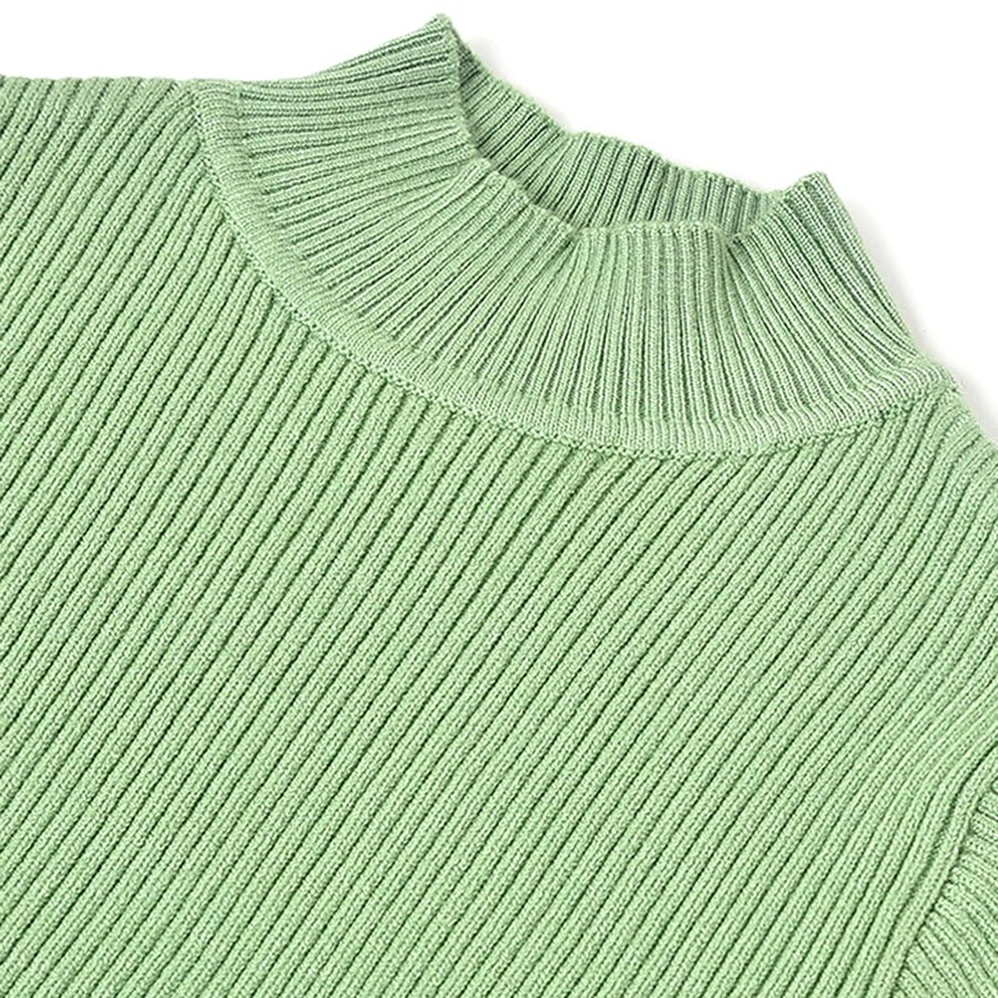 Misty Knitted Thermal Green Top with Turtle Neck Thermal Top 6