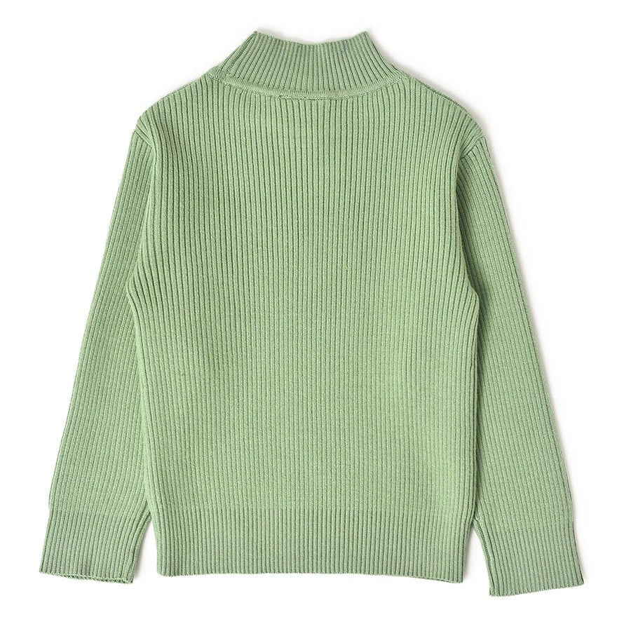 Misty Knitted Thermal Green Top with Turtle Neck Thermal Top 4