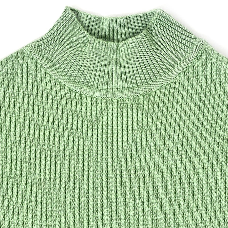 Misty Knitted Thermal Green Top with Turtle Neck Thermal Top 5