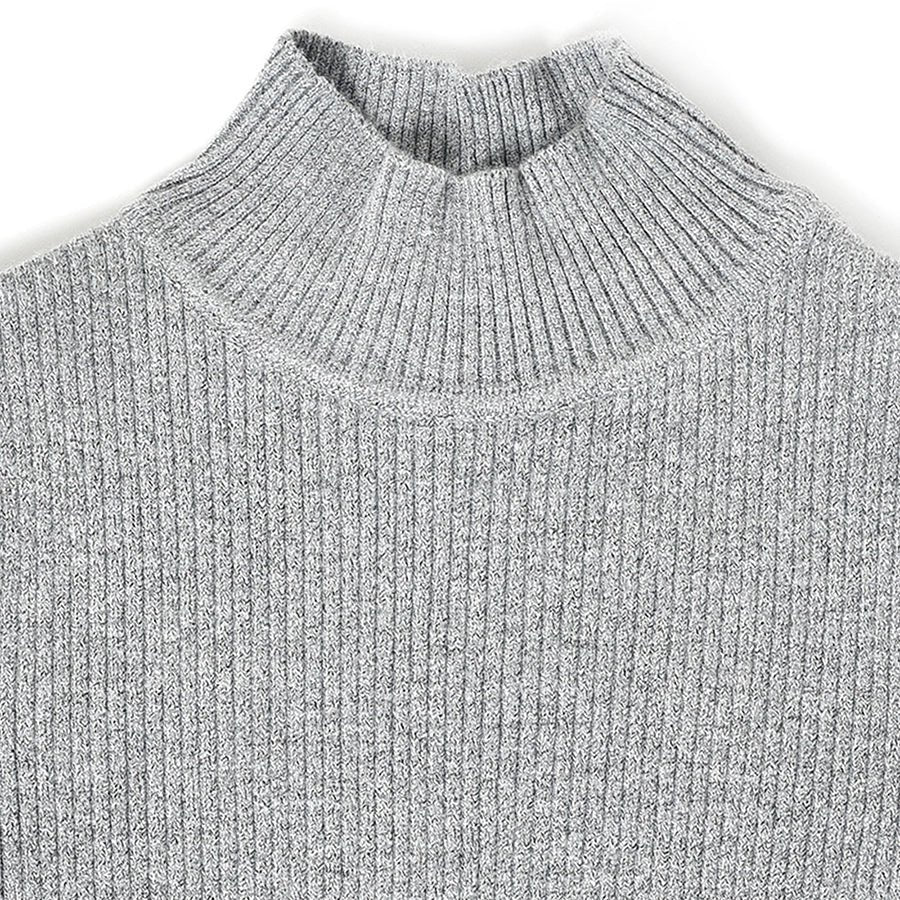 Misty Knitted Thermal Grey Top with Turtle Neck Thermal Top 4