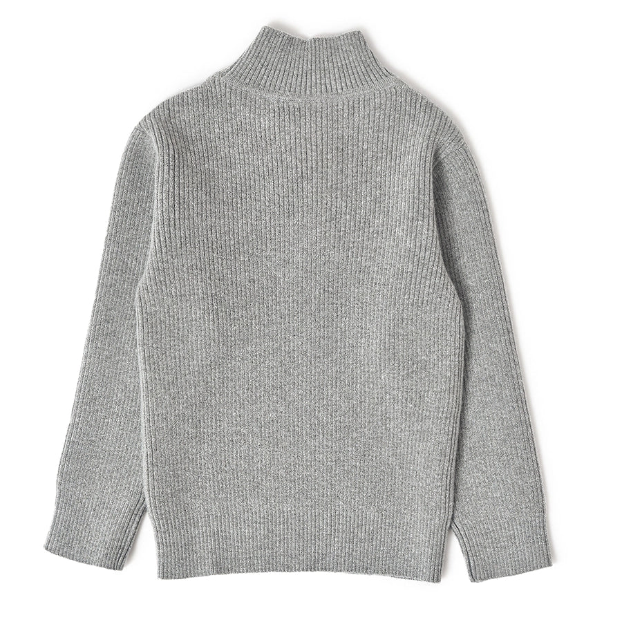 Misty Knitted Thermal Grey Top with Turtle Neck Thermal Top 3