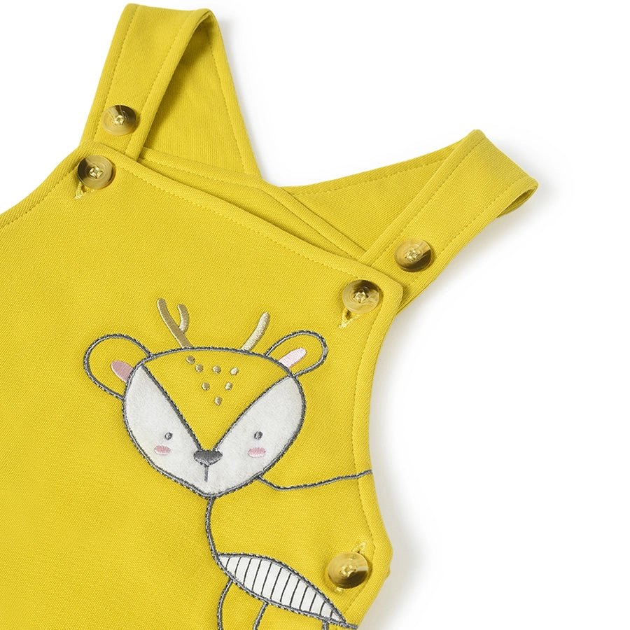 Misty Patch Work Yellow Dungaree Set-Clothing Set-12