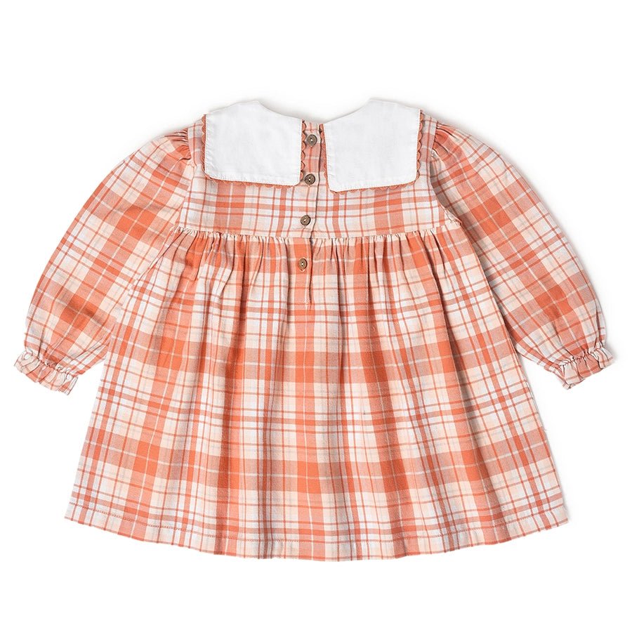 Misty Peach Knitted Collar Dress-Dress-2